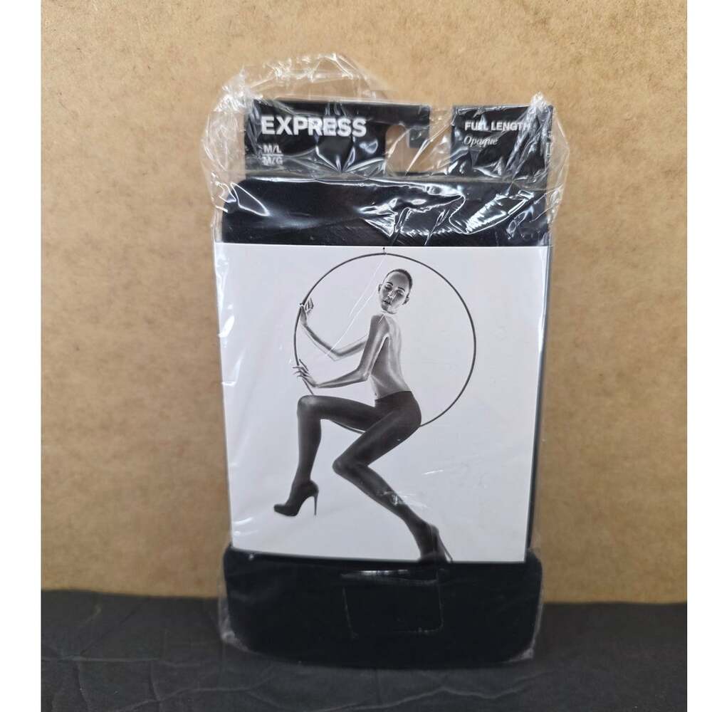 Express full-length opaque black tights in size M/L